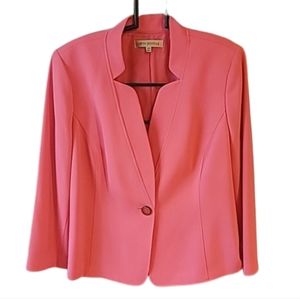 Nipon Boutique Notched Collar, one button Rose Pink Blazer